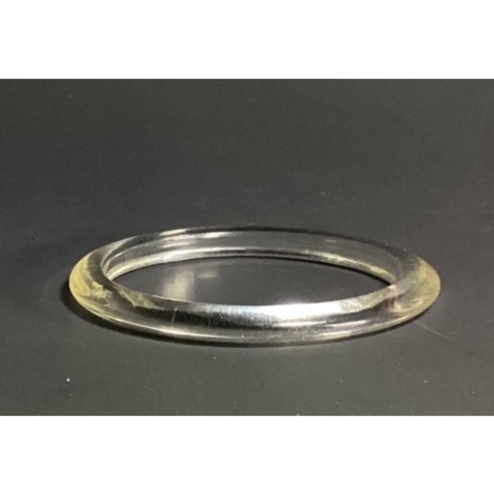 Vintage Clear Flying Saucer Lucite Spacer Bangle Bracelet UFO Profile Minimalist - Picture 9 of 9